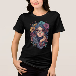 Boho Bloemen Meisje T-Shirt