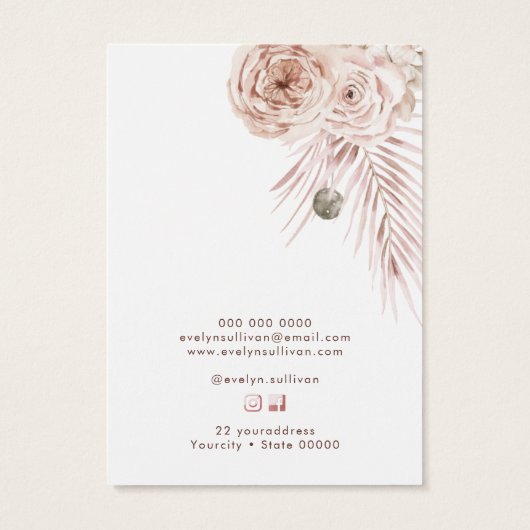 Boho-bloemen met een kaart (Achterkant)