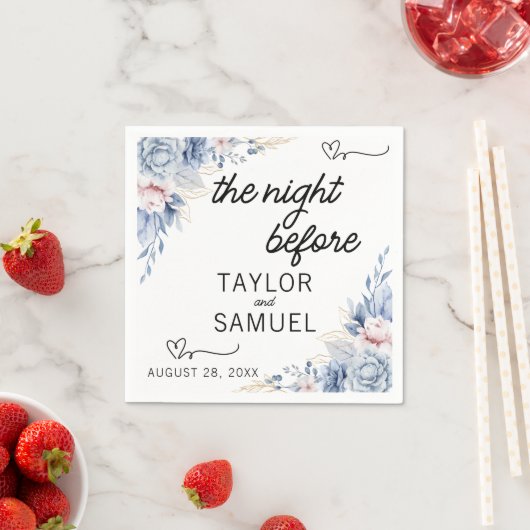 Boho bloemen minimalistische bruiloft cocktail servet (Insitu)