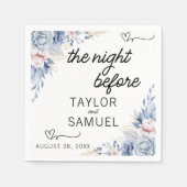 Boho bloemen minimalistische bruiloft cocktail servet (Voorkant)