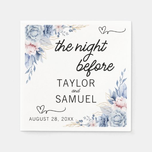 Boho bloemen minimalistische bruiloft cocktail servet (Voorkant)