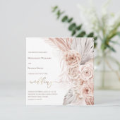 boho bloemen ontwerpen bruiloft kaart (Staand voorkant)