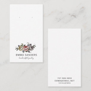 Boho Bloemen Oorbellen Sieraden Displaykaarten Contactkaartje