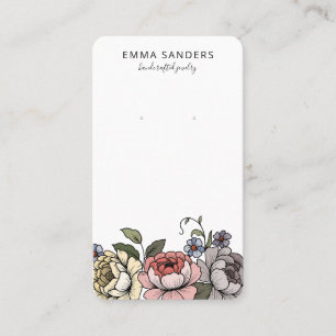 Boho Bloemen Oorbellen Sieraden Displaykaarten Contactkaartje