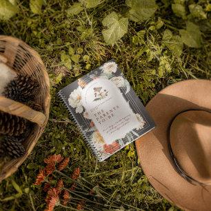Boho Bloemen Paddestoel Baby shower Gastenboek Notitieboek