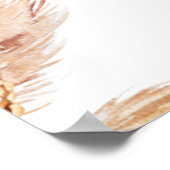 Boho Bloemen Pampas Bruiloft Feest Welkomstbord Poster (Hoek)