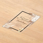 Boho Bloemen Pampas Gras Hout Zoet 16 Acryl Uitnodigingen (Laagn)