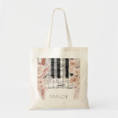 boho bloemen pampas grasmuziek tote bag (Voorkant)