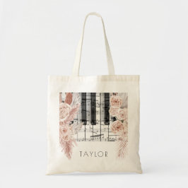 boho bloemen pampas grasmuziek tote bag