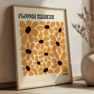 Boho Bloemen Parijse Bloemenmarkt Modern Minimalis Poster