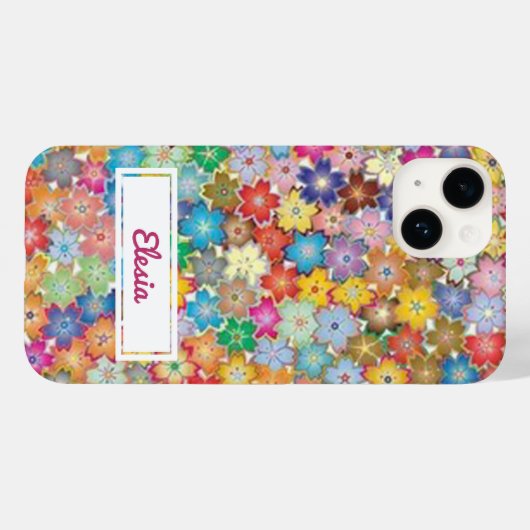 Boho Bloemen Patroon Aangepast Case-Mate iPhone Case (Achterkant (horizontaal))