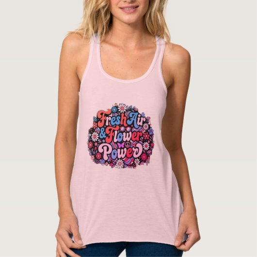 Boho Bloemen Power Grafiek Tanktop (Voorkant)