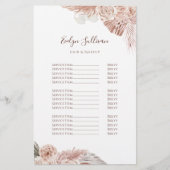 Boho bloemen prijslijst flyer (Voorkant)