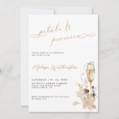 Boho Bloemen & Prosecco Fancy Script Bruiloftsfees Kaart (Voorkant)