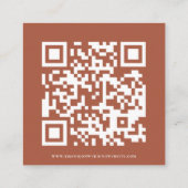 Boho Bloemen QR Code Terracotta Huwelijk RSVP Informatiekaartje (Achterkant)