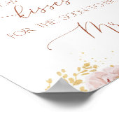 Boho bloemen raad hoeveel kusjes bruidsfeest poster (Hoek)