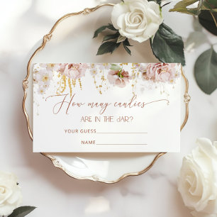 Boho bloemen raden hoeveel snoepjes omhullingskaar informatiekaartje