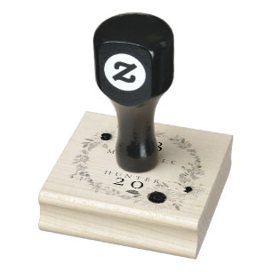 Boho Bloemen Roos Foto Cirkel Roze Save The Date Rubberstempel