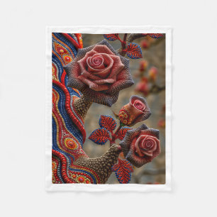 Boho Bloemen Rozen Dekbed Fleece Deken