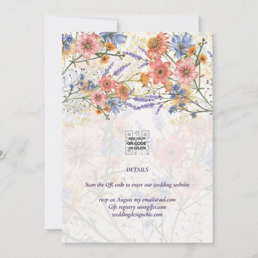 Boho Bloemen SAVE THE DATE Kaart (Achterkant)