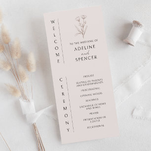 Boho Bloemen Schets Moderne Foto Huwelijk Programm