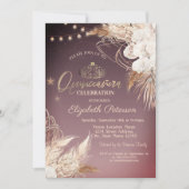 Boho Bloemen String Lights Quinceañera Kaart (Voorkant)