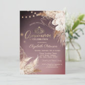 Boho Bloemen String Lights Quinceañera Kaart (Staand voorkant)