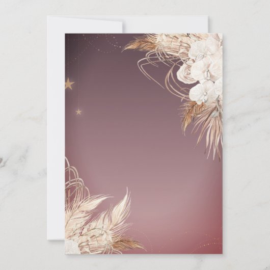 Boho Bloemen String Lights Quinceañera Kaart (Achterkant)