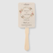 Boho Bloemen Trouwprogramma hand Fan Handwaaier (Voorkant)