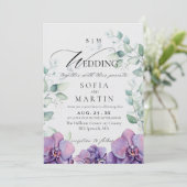 Boho Bloemen Tuin Orchidee Huwelijk Kaart (Staand voorkant)