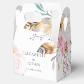 Boho Bloemen Veren & Water bruiloft Bedankdoosjes (Geopend)