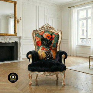 Boho Bloemen Veren Zwarte Kat Decoupage Tissuepapier