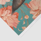 Boho  Bloemen Veren Zwarte Kat Decoupage Tissuepapier (Detail)