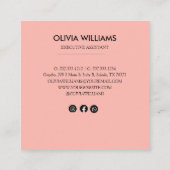 Boho Bloemen Vierkant Visitekaartje (Achterkant)