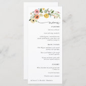  Boho Bloemen Vrijgezellenfeest Menu (Voorkant / Achterkant)