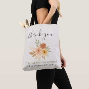 Boho Bloemen Waterverf Docent Dank u Draagtas