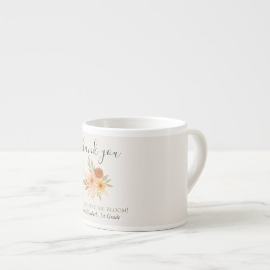 Boho Bloemen Waterverf Docent Dank u Espresso Kop (Voorkant rechts)