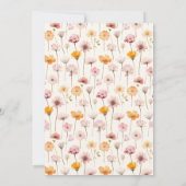 Boho Bloemen Waterverf Wildbloemen Afstuderen Kaart (Achterkant)