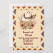 Boho Bloemen Western Bruiloft qr code Kaart (Voorkant)