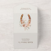 Boho Bloemen Westerne bruiloft All In One Uitnodiging (Buitenkant)