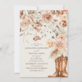 Boho Bloemen Westerne bruiloft Kaart (Voorkant)