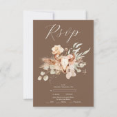 Boho Bloemen Westerne bruiloft RSVP Kaartje (Voorkant)