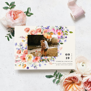 Boho Bloemen   Wilde Bloem Foto Bewaar de Datum Save The Date