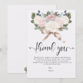 Boho Bloemen Winter Dank u Bedankkaart (Voorkant / Achterkant)