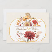 Boho Bloemen Witte Pompoen Fall Trouwivoor Save The Date (Voorkant)