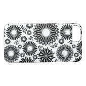 Boho bloemen Zwart en wit vector bloempatroon Case-Mate iPhone Case (Achterkant (Horizontaal))