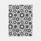 Boho bloemen Zwart en wit vector bloempatroon Fleece Deken (Voorkant)