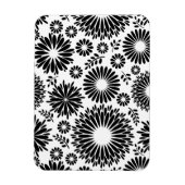 Boho bloemen Zwart en wit vector bloempatroon Magneet (Verticaal)