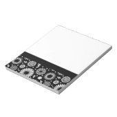 Boho bloemen Zwart en wit vector bloempatroon Notitieblok (Gedraaid)