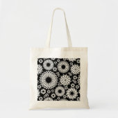 Boho bloemen Zwart en wit vector bloempatroon Tote Bag (Voorkant)